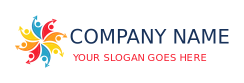 HR logo abstract persons with arrows