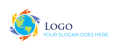 foundation logo abstract people around globe