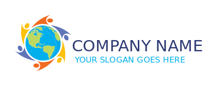 foundation logo abstract people around globe