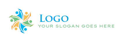 HR logo abstract person arrows revolving