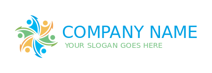 HR logo abstract person arrows revolving