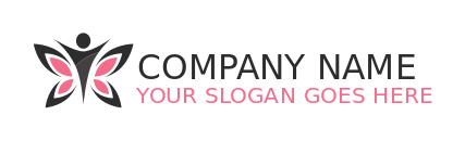 make a beauty logo abstract person forming butterfly - logodesign.net