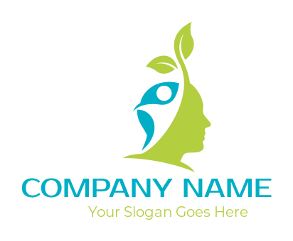 medical logo person forming leaves in man head