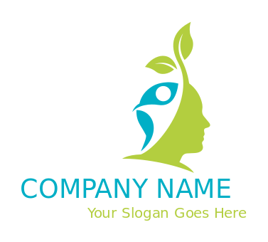 medical logo person forming leaves in man head