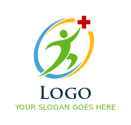 abstract person holding medical cross
