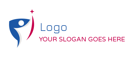 make an insurance logo abstract person in shield