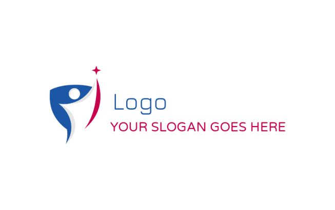 make an insurance logo abstract person in shield