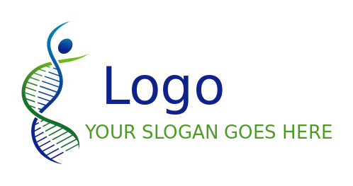 medical logo symbol abstract person made of DNA helix