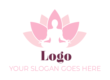 abstract person performing yoga inside lotus flower 