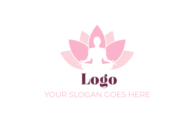 abstract person performing yoga inside lotus flower 