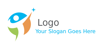 design a foundation logo abstract person with arms raised