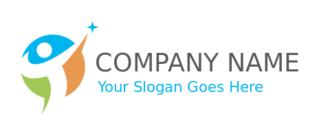 design a foundation logo abstract person with arms raised