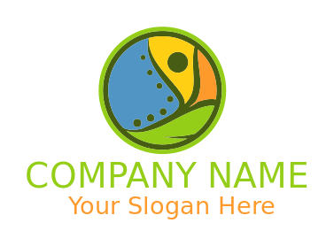 physical therapist logo abstract image in circle