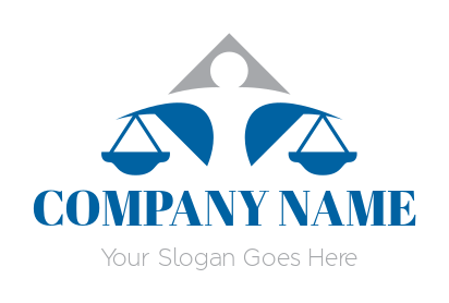 generate an attorney logo abstract person with scale of justice - logodesign.net