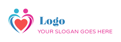 create a dating logo persons create heart shape