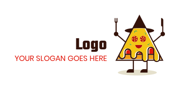 restaurant logo abstract pizza fork and knife