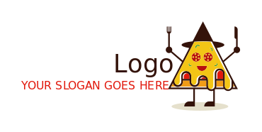 restaurant logo abstract pizza fork and knife