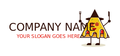 restaurant logo abstract pizza fork and knife