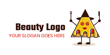 restaurant logo abstract pizza fork and knife