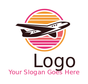 make a travel logo abstract plane with retro style 