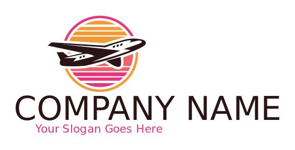 make a travel logo abstract plane with retro style 