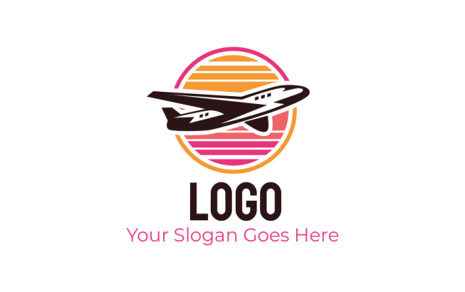 make a travel logo abstract plane with retro style 