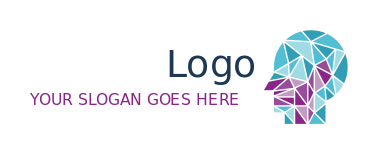 medical logo polygon head highlighting ENT