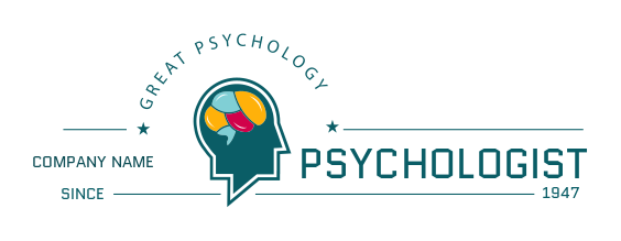 abstract psychologist icon of colorful brain in head