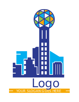 abstract Reunion Tower and buildings