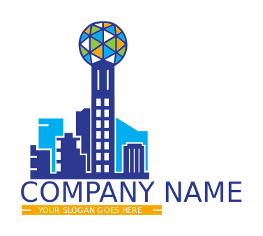 abstract Reunion Tower and buildings