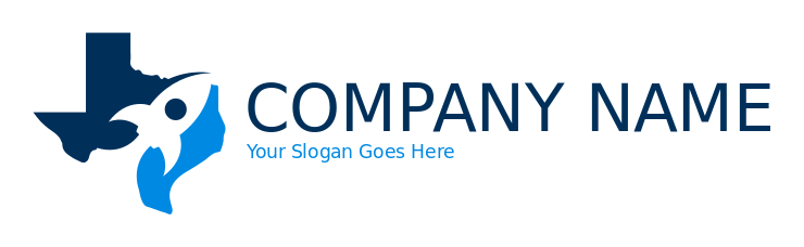 abstract rocket in Texas map