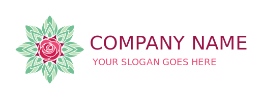 beauty logo icon abstract rose with leaves