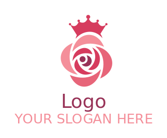 create a beauty logo abstract rose with crown