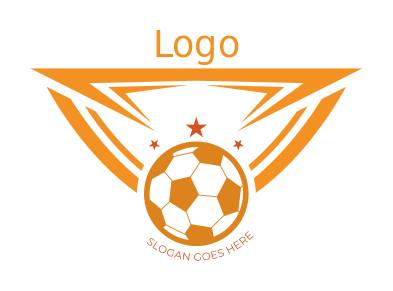 sports logo abstract shield and soccer ball
