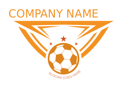 sports logo abstract shield and soccer ball