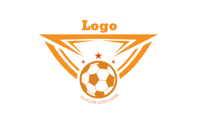 sports logo abstract shield and soccer ball