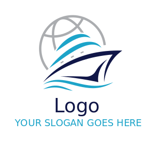 make a logistics logo abstract ship and globe - logodesign.net