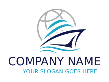 make a logistics logo abstract ship and globe - logodesign.net