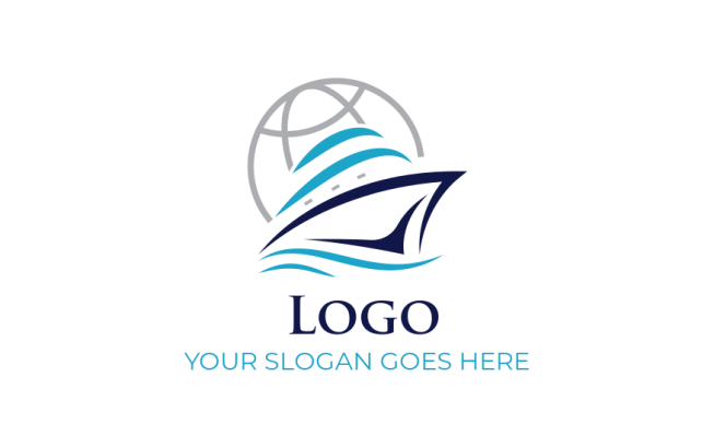 make a logistics logo abstract ship and globe - logodesign.net