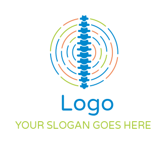 medical logo abstract spine with circular lines