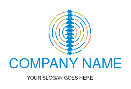 medical logo abstract spine with circular lines