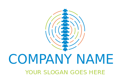 medical logo abstract spine with circular lines