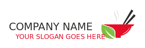 Chinese restaurant logo chopsticks in hot bowl