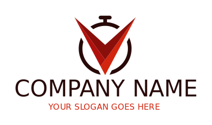 fitness logo online abstract stopwatch needles