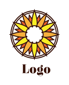 agriculture logo abstract sunflower in circle
