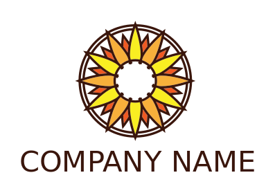 agriculture logo abstract sunflower in circle