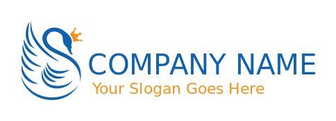 pet logo maker abstract swan with crown - logodesign.net