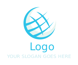logistics logo maker abstract swoosh globe - logodesign.net