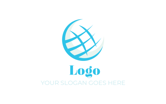 logistics logo maker abstract swoosh globe - logodesign.net