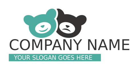 entertainment logo happy and sad face bear masks